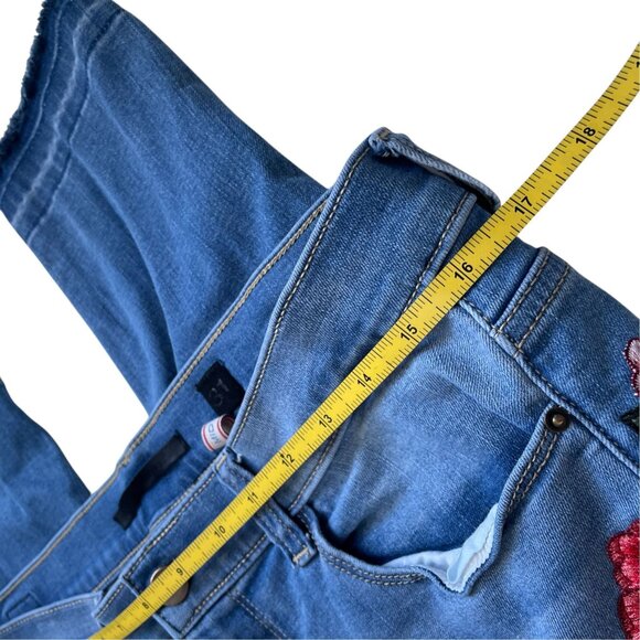 SP Black Label Distressed Floral Embroidered Skinny Jeans SZ 31 - Picture 6 of 12